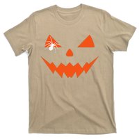 Creepy Spider On Jack O Lantern Pumpkin Face Halloween T-Shirt