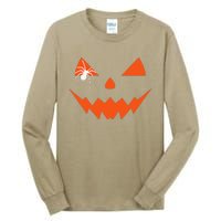 Creepy Spider On Jack O Lantern Pumpkin Face Halloween Tall Long Sleeve T-Shirt