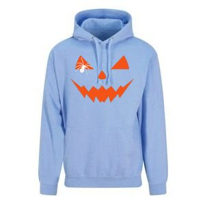 Creepy Spider On Jack O Lantern Pumpkin Face Halloween Unisex Surf Hoodie