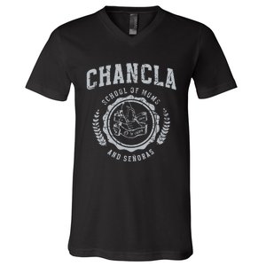 Chancla School Of Moms And Senoras V-Neck T-Shirt