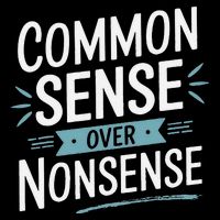 Common Sense Over Nonsense Cropped Pullover Crew