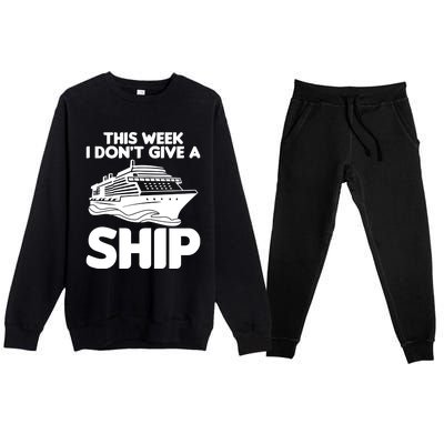 Cruise Ship Outfit Family Cruise Vacation Great Gift Premium Crewneck Sweatsuit Set