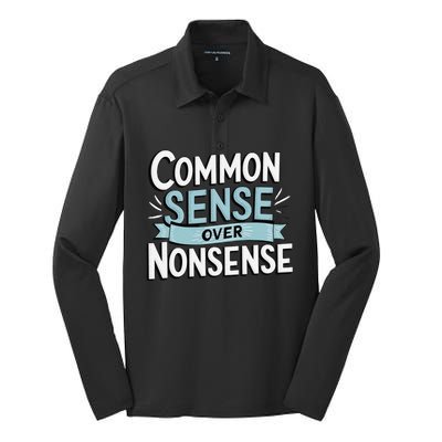 Common Sense Over Nonsense Silk Touch Performance Long Sleeve Polo