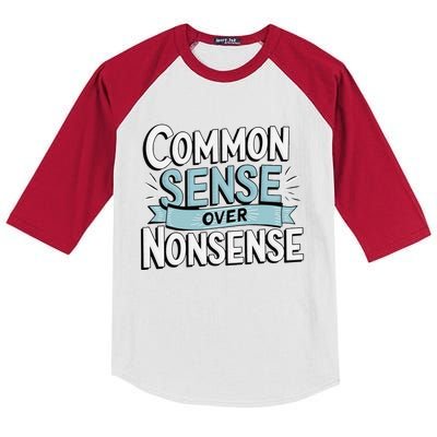 Common Sense Over Nonsense Kids Colorblock Raglan Jersey