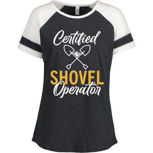 Certified Shovel Operator Construction Worker Gift Enza Ladies Jersey Colorblock Tee