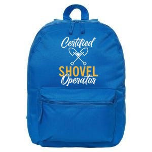 Certified Shovel Operator Construction Worker Gift 16 in Basic Backpack