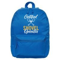 Certified Shovel Operator Construction Worker Gift 16 in Basic Backpack