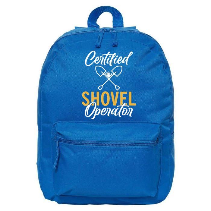 Certified Shovel Operator Construction Worker Gift 16 in Basic Backpack