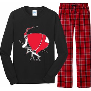 Crazy Santa On A Deer Gift Long Sleeve Pajama Set