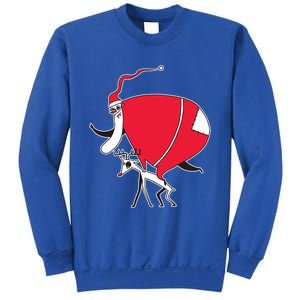 Crazy Santa On A Deer Gift Sweatshirt