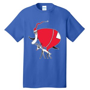 Crazy Santa On A Deer Gift Tall T-Shirt