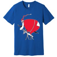 Crazy Santa On A Deer Gift Premium T-Shirt