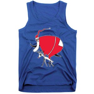 Crazy Santa On A Deer Gift Tank Top