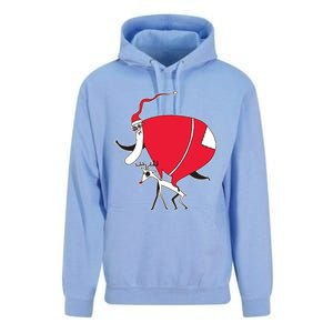 Crazy Santa On A Deer Gift Unisex Surf Hoodie