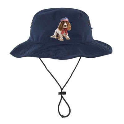 Cocker Spaniel Puppy USA Flag American Dogs 4th Of July Legacy Cool Fit Booney Bucket Hat