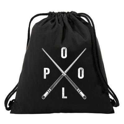 Cue Stick Pool Billiards Vintage Pool Player Team Gift Drawstring Bag