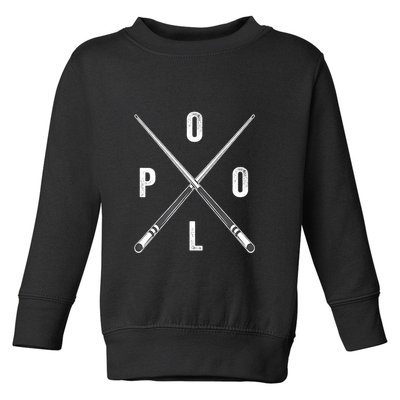Cue Stick Pool Billiards Vintage Pool Player Team Gift Toddler Sweatshirt