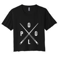 Cue Stick Pool Billiards Vintage Pool Player Team Gift Crop Top