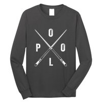 Cue Stick Pool Billiards Vintage Pool Player Team Gift Long Sleeve Shirt