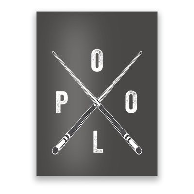 Cue Stick Pool Billiards Vintage Pool Player Team Gift Poster
