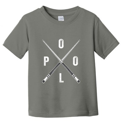 Cue Stick Pool Billiards Vintage Pool Player Team Gift Toddler T-Shirt