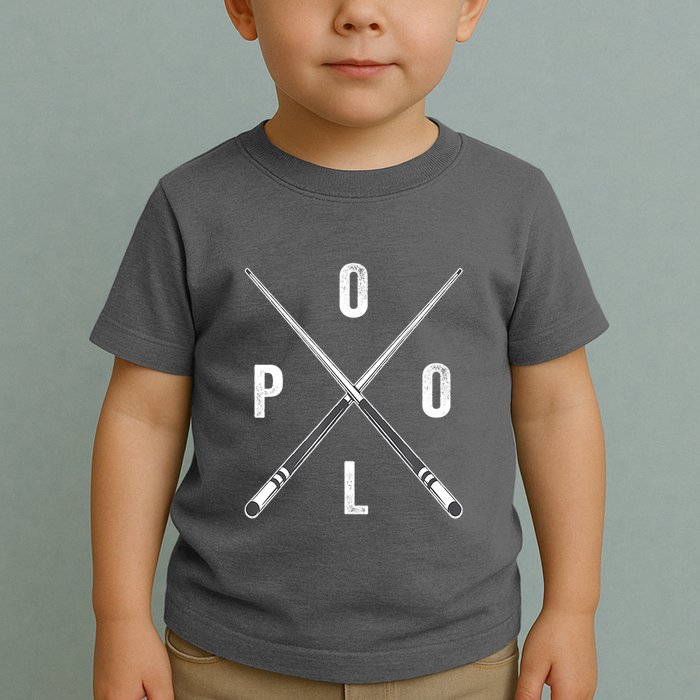 Cue Stick Pool Billiards Vintage Pool Player Team Gift Toddler T-Shirt