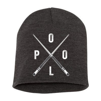 Cue Stick Pool Billiards Vintage Pool Player Team Gift Short Acrylic Beanie