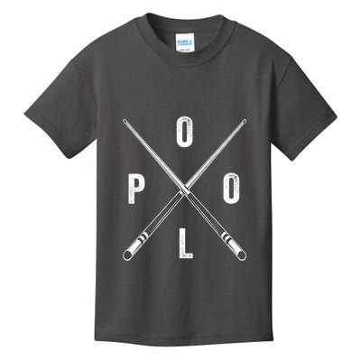 Cue Stick Pool Billiards Vintage Pool Player Team Gift Kids T-Shirt