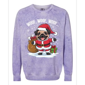 Cute Santa Pug Christmas Dog Mom Dog Dad Holiday Funny Gift Colorblast Crewneck Sweatshirt