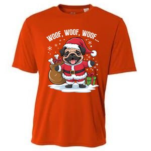 Cute Santa Pug Christmas Dog Mom Dog Dad Holiday Funny Gift Cooling Performance Crew T-Shirt