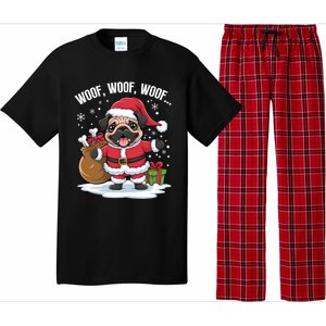 Cute Santa Pug Christmas Dog Mom Dog Dad Holiday Funny Gift Pajama Set