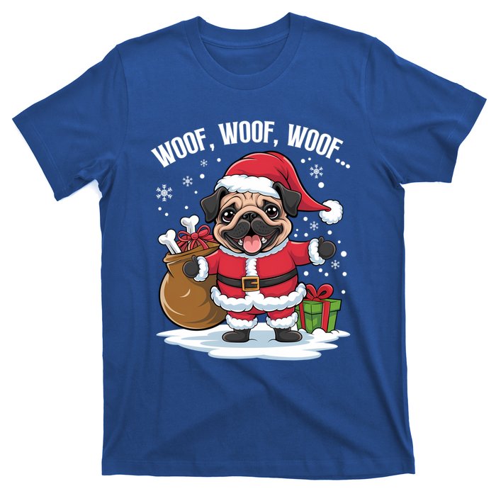 Cute Santa Pug Christmas Dog Mom Dog Dad Holiday Funny Gift T-Shirt