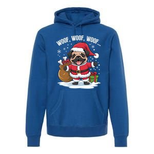 Cute Santa Pug Christmas Dog Mom Dog Dad Holiday Funny Gift Premium Hoodie