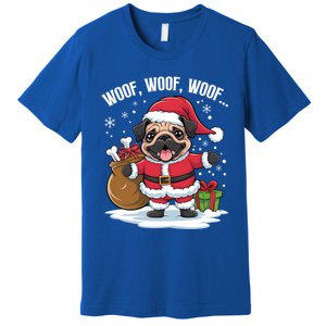 Cute Santa Pug Christmas Dog Mom Dog Dad Holiday Funny Gift Premium T-Shirt