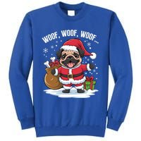 Cute Santa Pug Christmas Dog Mom Dog Dad Holiday Funny Gift Tall Sweatshirt