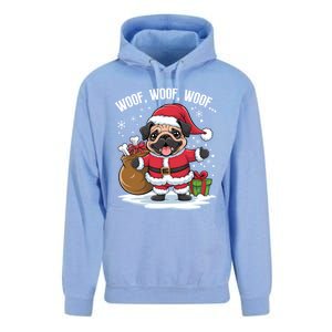 Cute Santa Pug Christmas Dog Mom Dog Dad Holiday Funny Gift Unisex Surf Hoodie