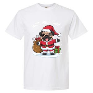 Cute Santa Pug Christmas Dog Mom Dog Dad Holiday Funny Gift Garment-Dyed Heavyweight T-Shirt