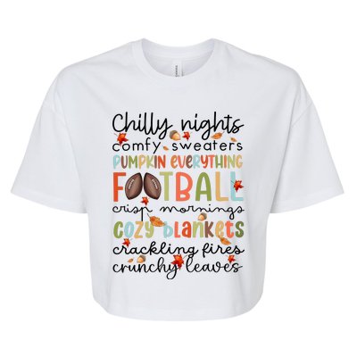 Comfy Sweaters Pumpkin Everything Football Crisp Morning Bella+Canvas Jersey Crop Tee