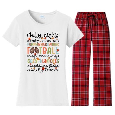 Comfy Sweaters Pumpkin Everything Football Crisp Morning Women's Flannel Pajama Set