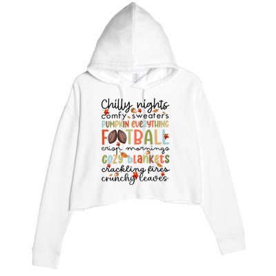 Comfy Sweaters Pumpkin Everything Football Crisp Morning Crop Fleece Hoodie