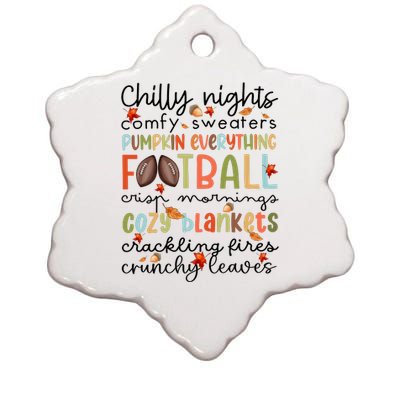 Comfy Sweaters Pumpkin Everything Football Crisp Morning Ceramic Star Ornament