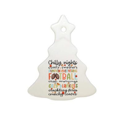 Comfy Sweaters Pumpkin Everything Football Crisp Morning Ceramic Tree Ornament