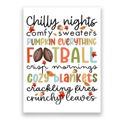 Comfy Sweaters Pumpkin Everything Football Crisp Morning Poster