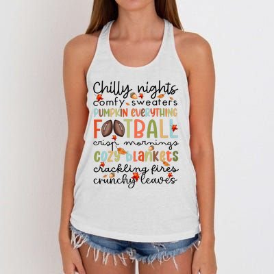 Comfy Sweaters Pumpkin Everything Football Crisp Morning Women's Knotted Racerback Tank