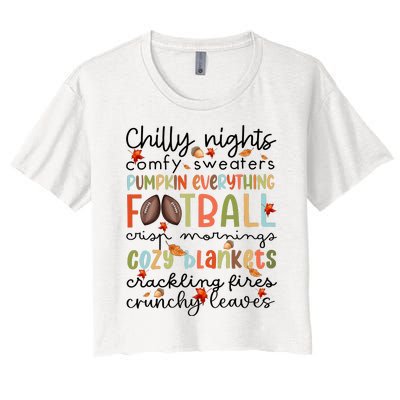 Comfy Sweaters Pumpkin Everything Football Crisp Morning Women's Crop Top Tee