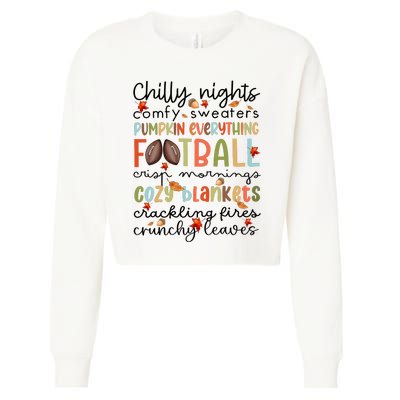 Comfy Sweaters Pumpkin Everything Football Crisp Morning Cropped Pullover Crew