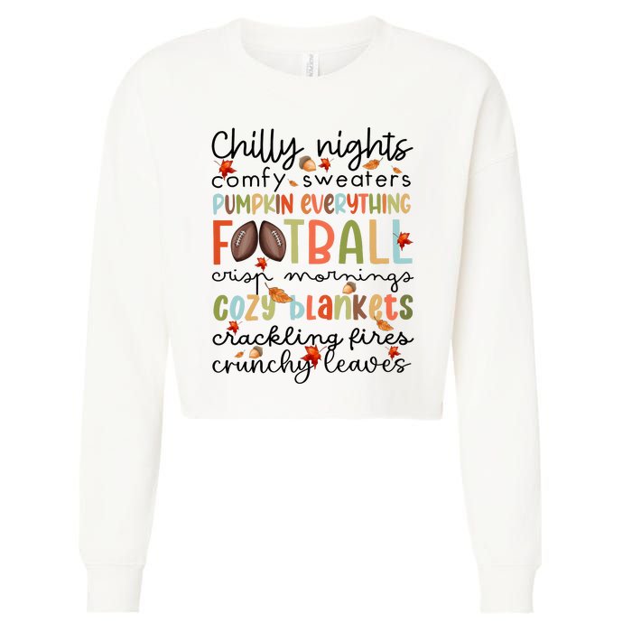 Comfy Sweaters Pumpkin Everything Football Crisp Morning Cropped Pullover Crew