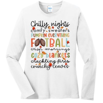 Comfy Sweaters Pumpkin Everything Football Crisp Morning Ladies Long Sleeve Shirt