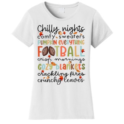 Comfy Sweaters Pumpkin Everything Football Crisp Morning Women's T-Shirt