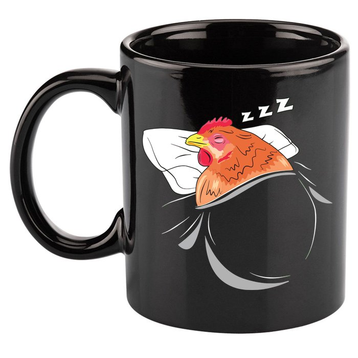Chicken Sleeping Pajamas Nap PJs Outfit Farmer Gift Chicken 11oz C Handle Ceramic Mug